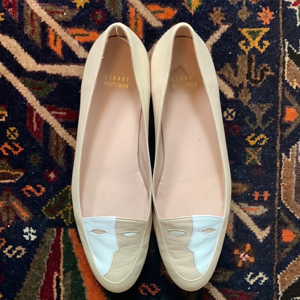 Stuart Weitzman Mask Flats Beige/Ivory